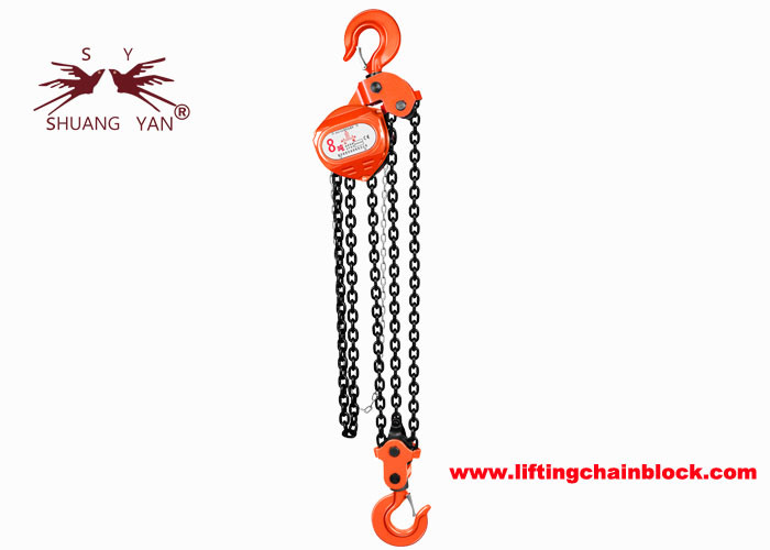 7.5\8 Ton Manual Chain Block With Forged Robust Hooks And G80 Chain 3m-12m