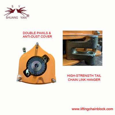 19.6kN Vital Double Ratchet Pawls Manual Chain Block Hoist 2000 kg with G80 Alloy Steel Load Chain