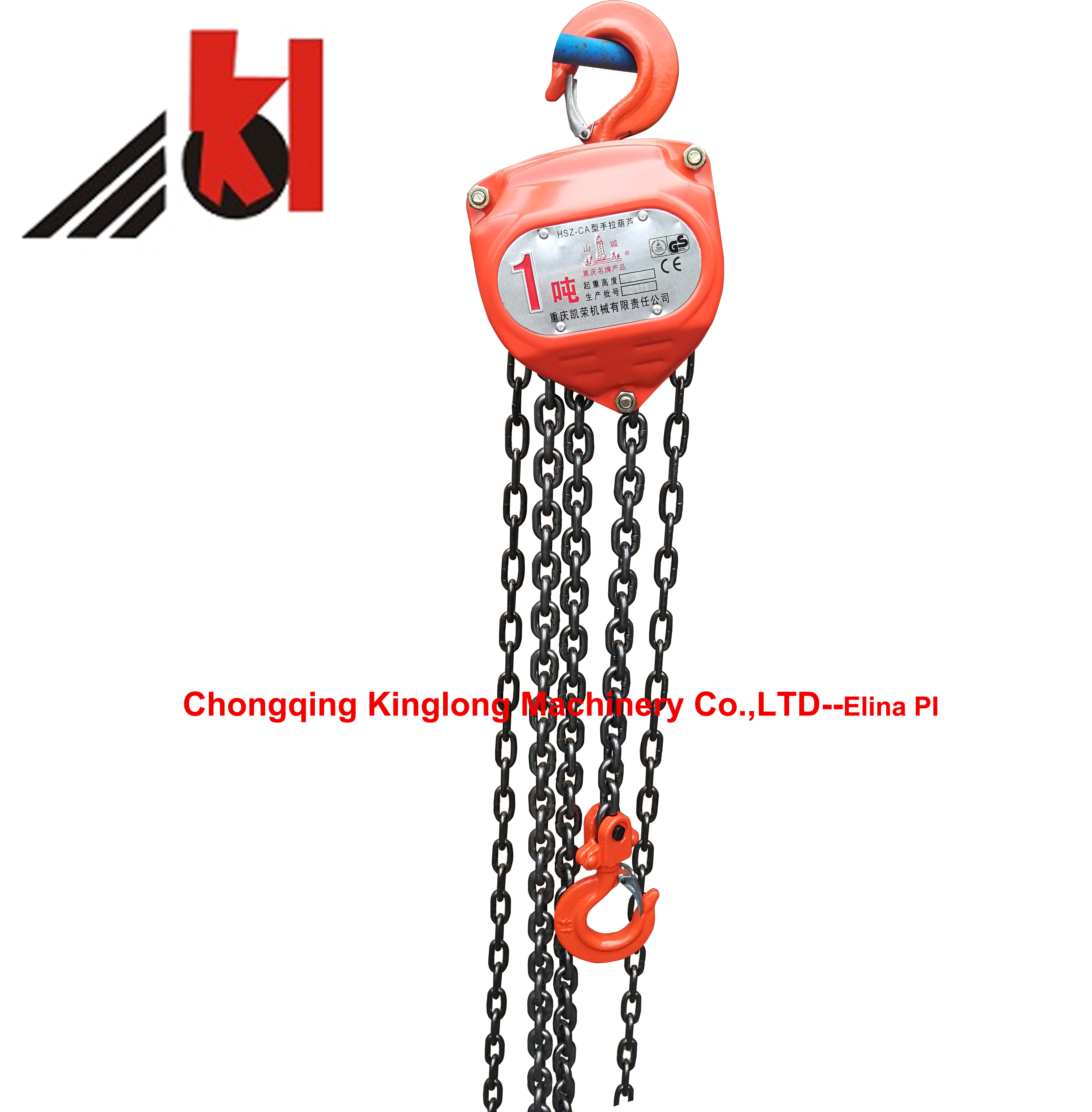 1 Ton*3 M Manual Chain Block Q345B With Polished Load And Hand