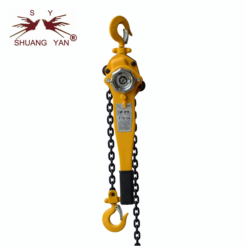 Ratchet Manual Chain Hoist HSHX Series Yellow Color 1500kg Lifting Weight