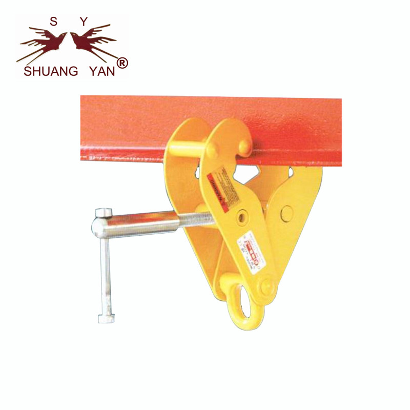 4 KG Crane Beam Flange Clamps Yellow Color Galvanized Shaft  Fixed