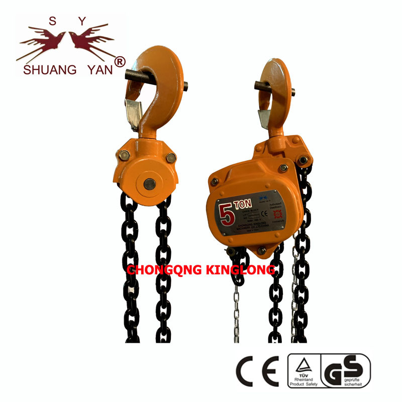 Double Ratchet Pawls 5T Non Asbestos Lifting Chain Block