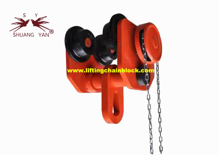 20 Ton Travelling Lifting Beam Trolley Manual Girder Chain With 4 Gliding Wheel Rollers